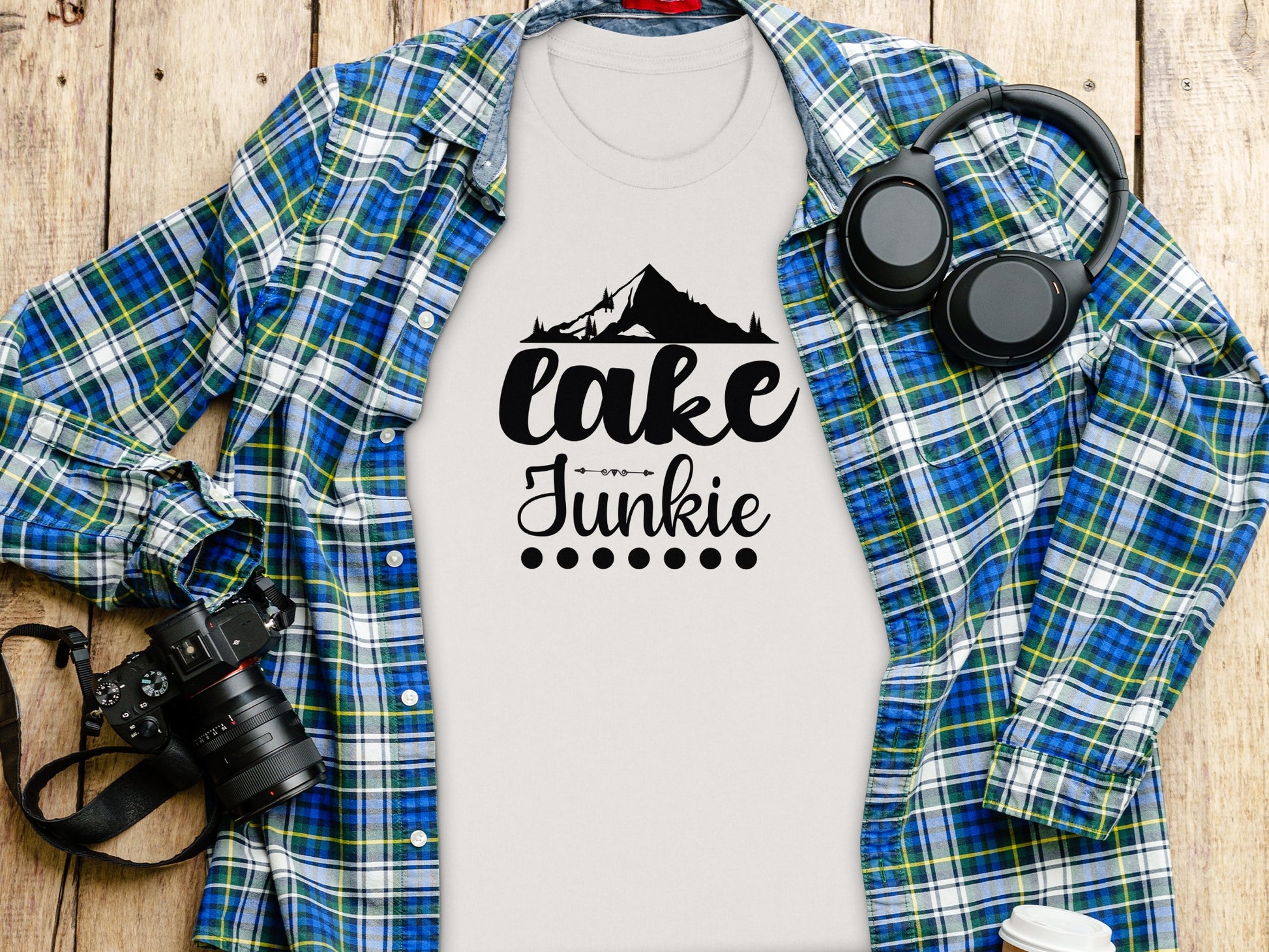 Lake Junkie Nature Lover Mountain Graphic Adventure T-Shirt T-Shirt - Outdoor & Adventure Collection - Mile Marker 16 Gear by Cloud 16 Clothing Co.