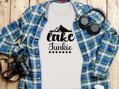 Lake Junkie Nature Lover Mountain Graphic Adventure T-Shirt T-Shirt - Outdoor & Adventure Collection - Mile Marker 16 Gear by Cloud 16 Clothing Co.