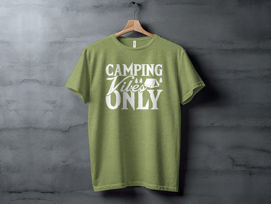 Camping Vibes Only With Tent Graphic Camping T-Shirt T-Shirt - Outdoor & Adventure Collection - Mile Marker 16 Gear by Cloud 16 Clothing Co.