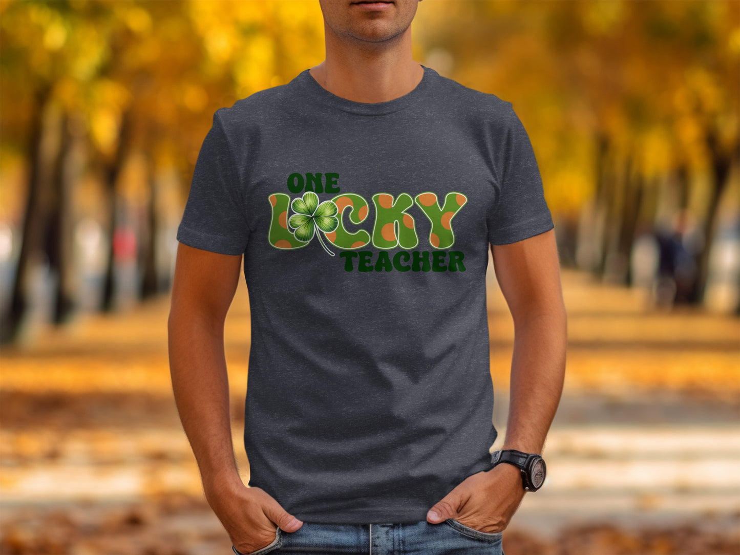 One Lucky Teacher Graphic Tee for Educators Shirt