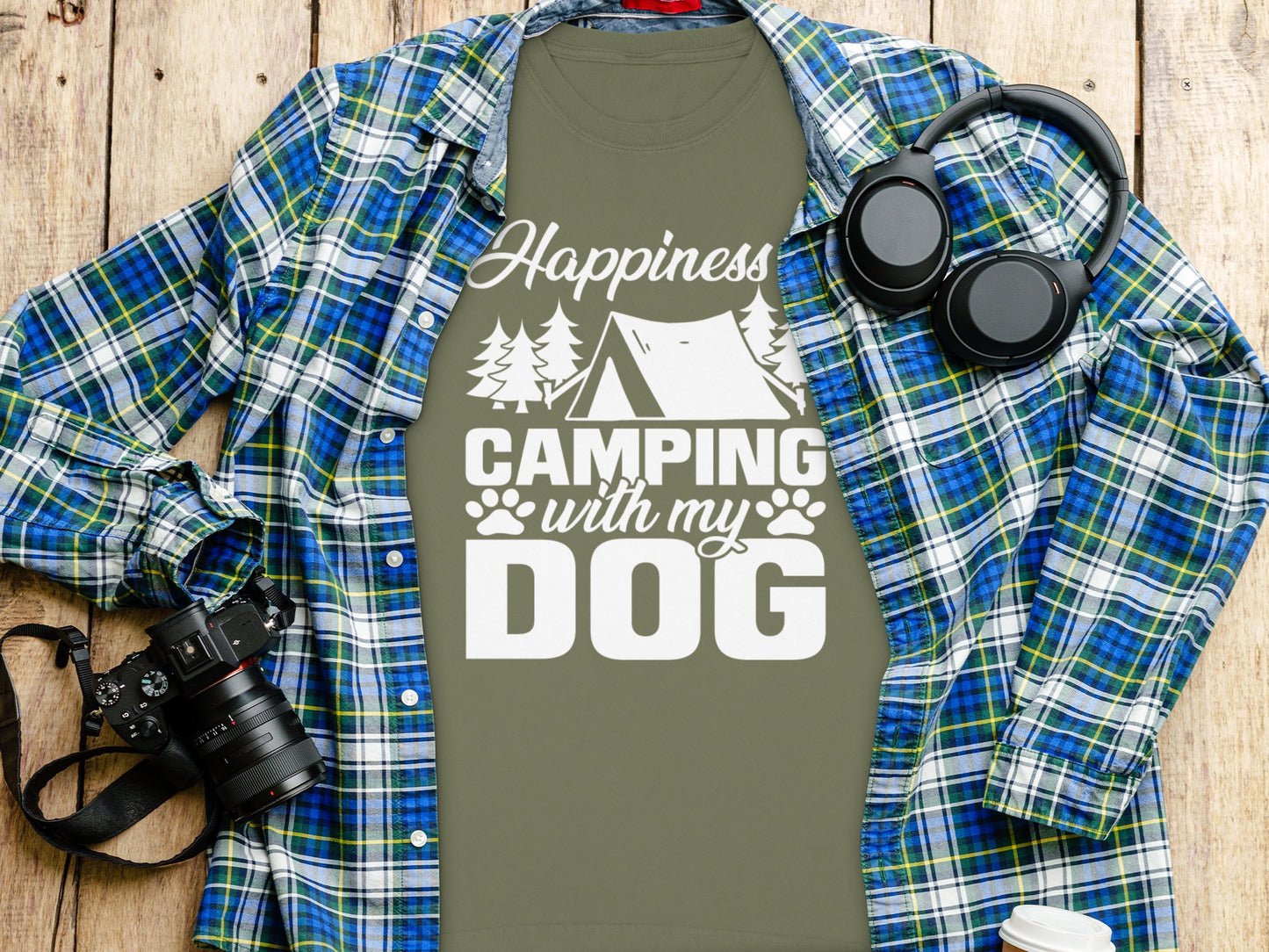 Happiness Camping With My Dog Graphic Shirt