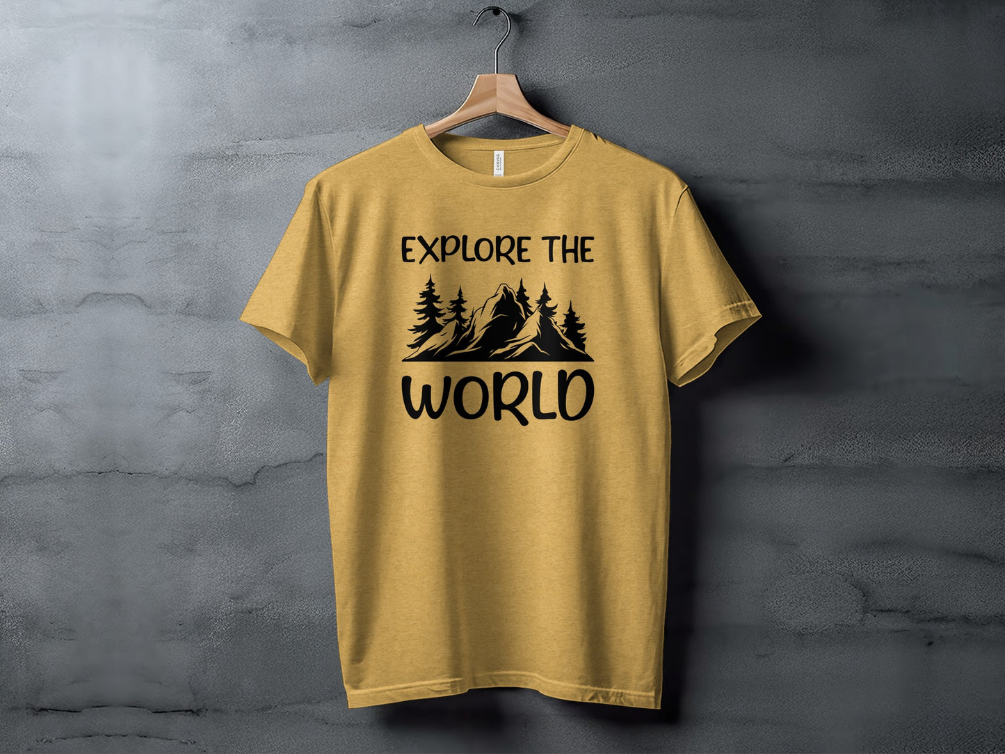 Explore The World Mountain Silhouette Hiking Adventure T-Shirt T-Shirt - Outdoor & Adventure Collection - Mile Marker 16 Gear by Cloud 16 Clothing Co.