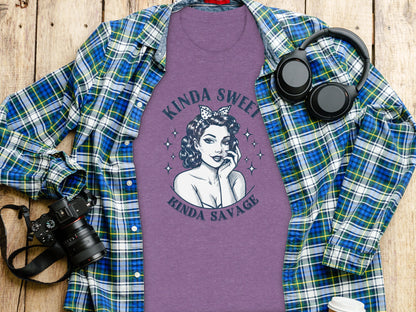 Kinda Sweet Kinda Savage Graphic Tee Shirt Product