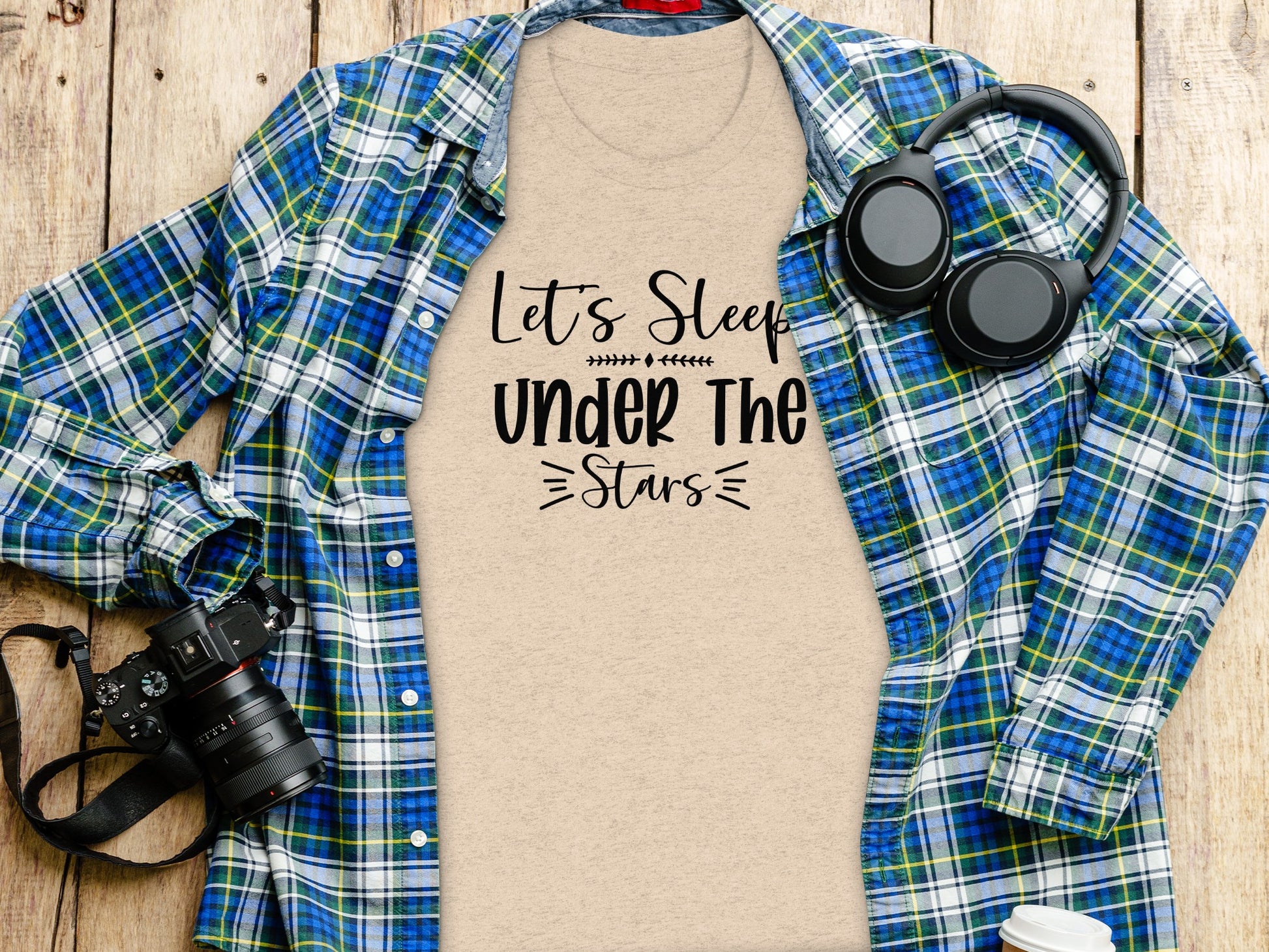 Let Us Sleep Under The Stars Fun Graphic T-Shirt T-Shirt - Outdoor & Adventure Collection - Mile Marker 16 Gear by Cloud 16 Clothing Co.
