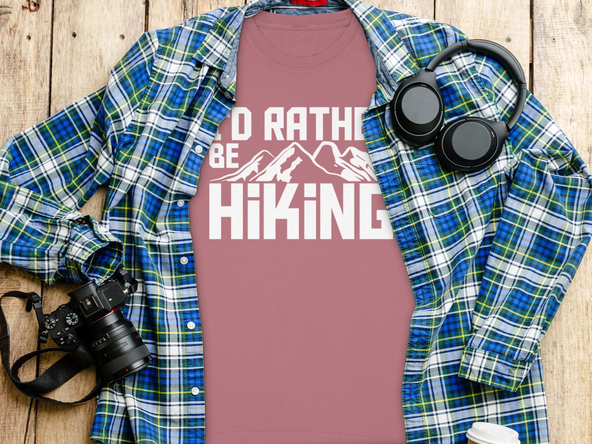I'd Rather Be Hiking Graphic Print T-shirt