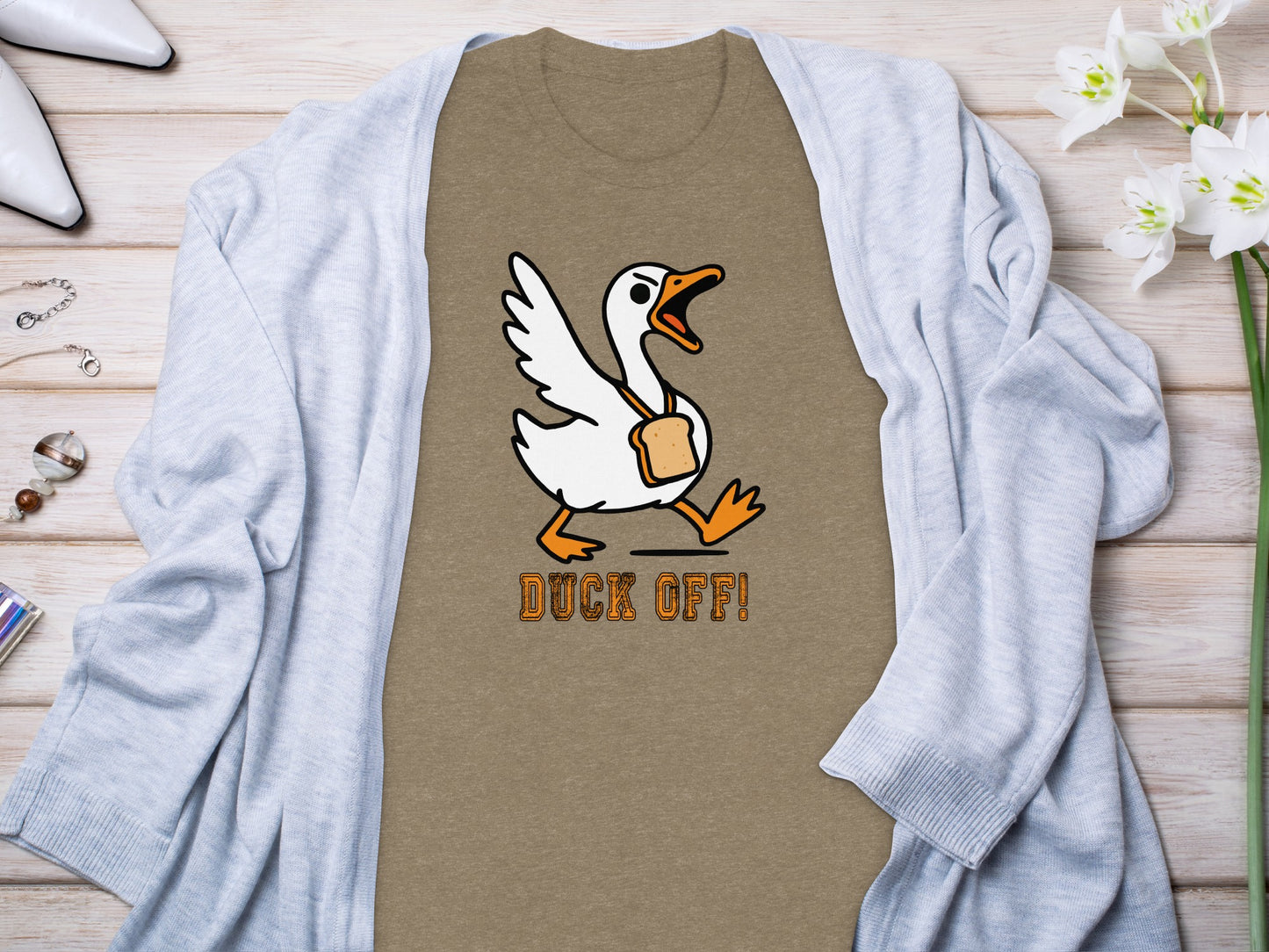 Funny Duck Off Graphic Design T-Shirt for Animal Lovers