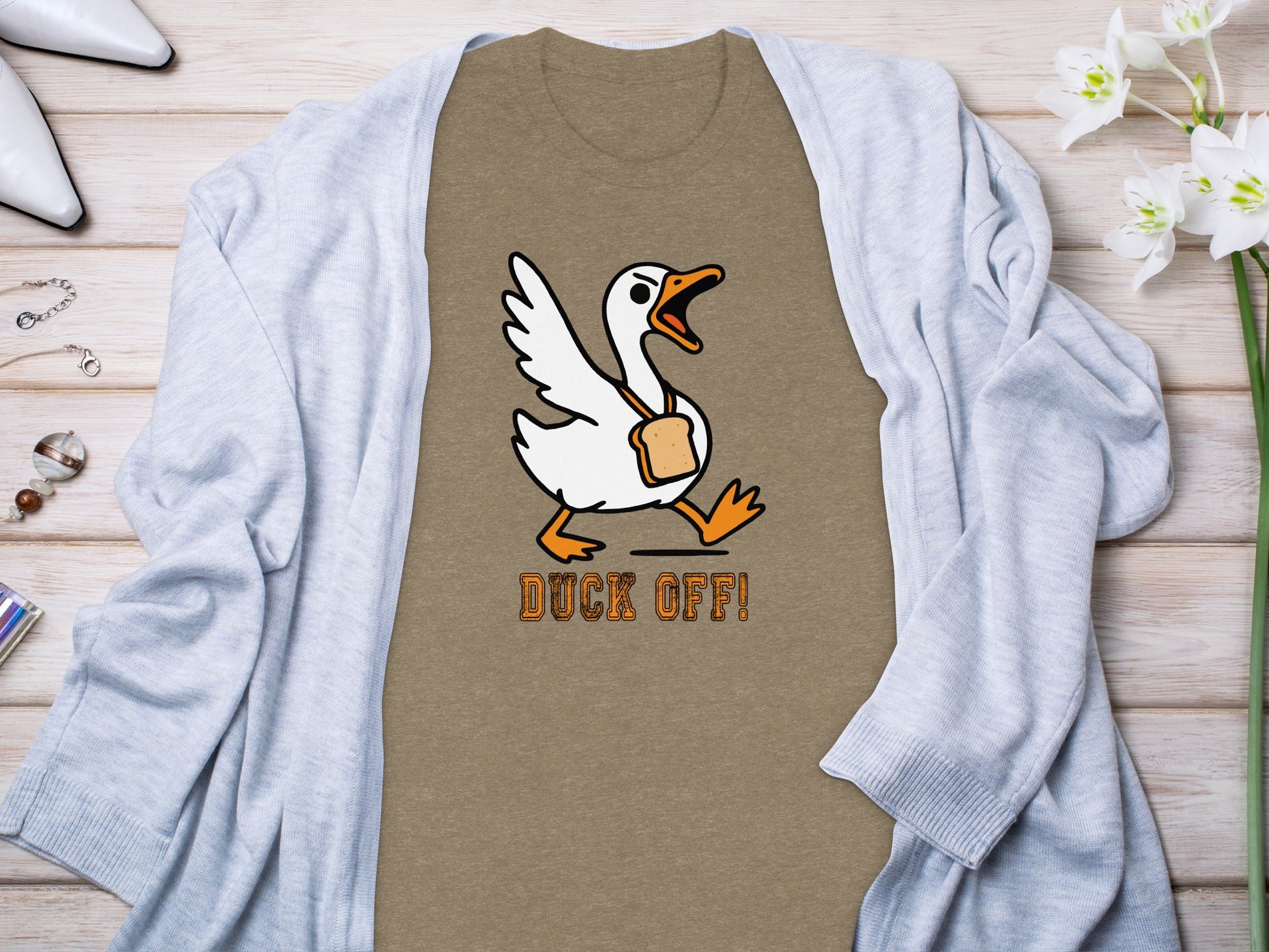 Funny Duck Off Graphic Design T-Shirt for Animal Lovers