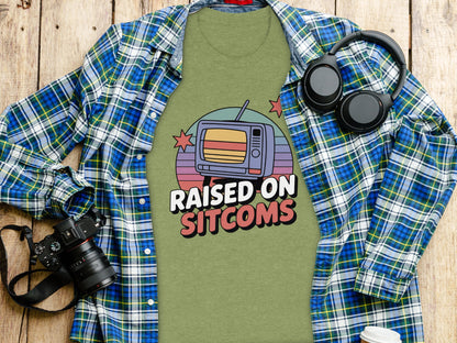 Raised On Sitcoms Retro TV Funny Graphic Tee for Fans