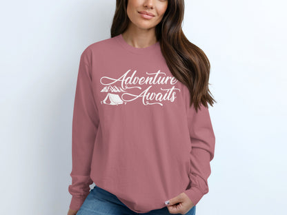 Adventure Awaits Graphic Long Sleeve Sweatshirt Product