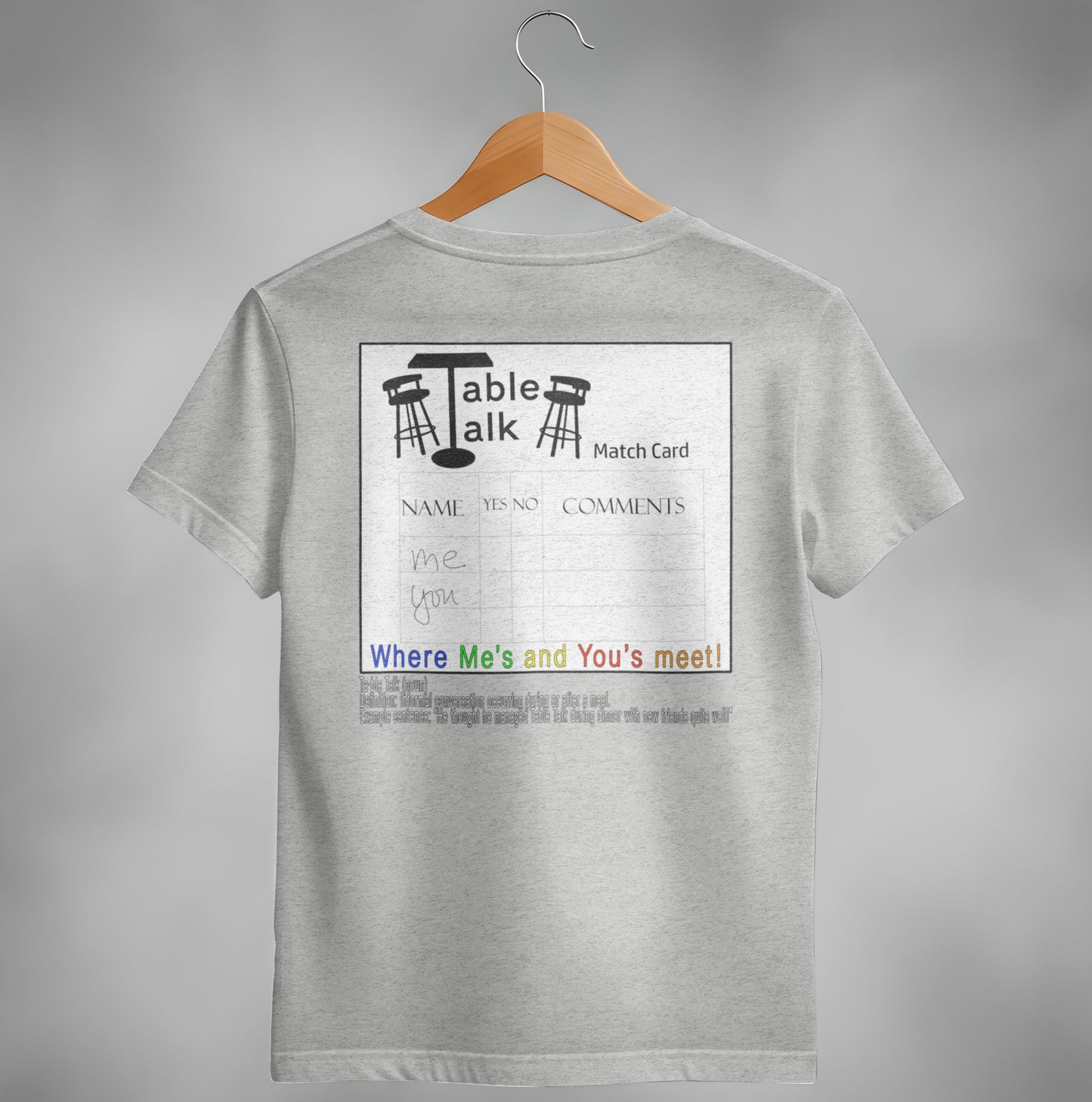 Table Talk Match Card Graphic Tee Shirt