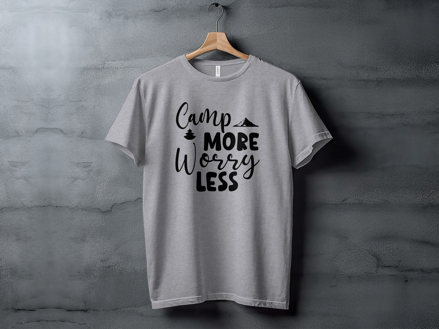 Camp More Worry Less Outdoor Adventure Graphic T-Shirt T-Shirt - Outdoor & Adventure Collection - Mile Marker 16 Gear by Cloud 16 Clothing Co.