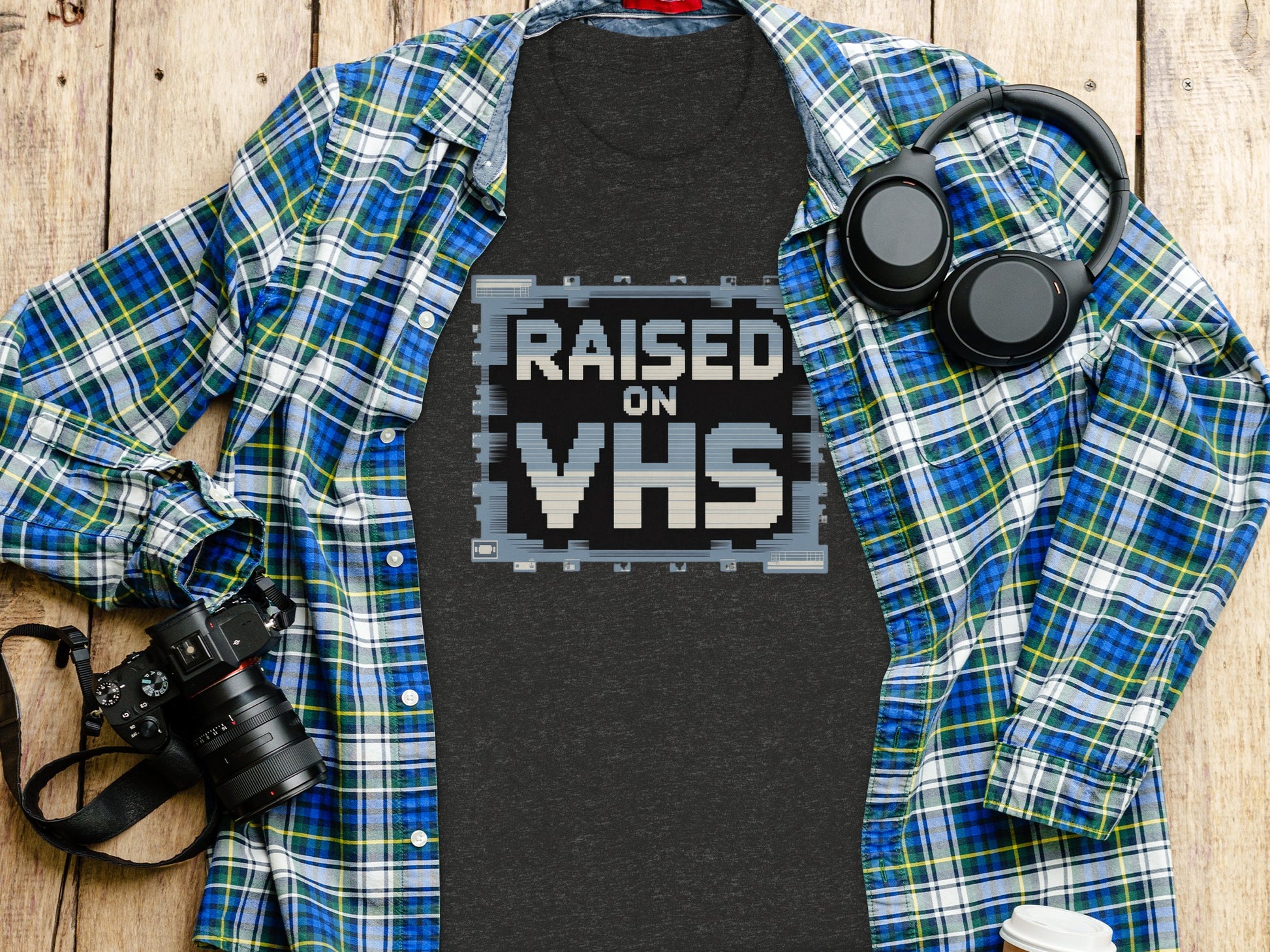 Retro Nostalgia Raised on VHS Graphic Tee Product