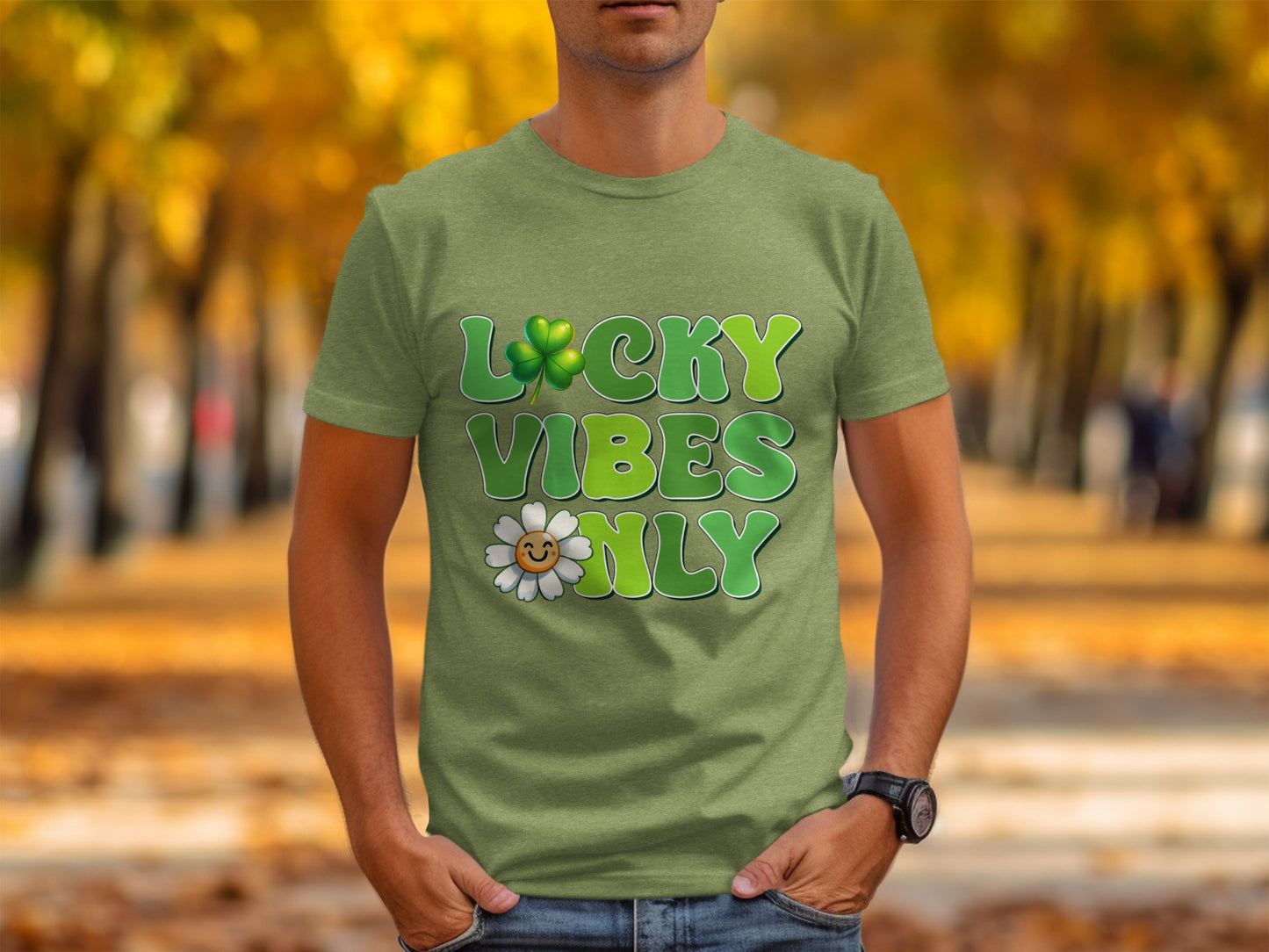 Lucky Vibes Only Graphic Tee For Positive Energy