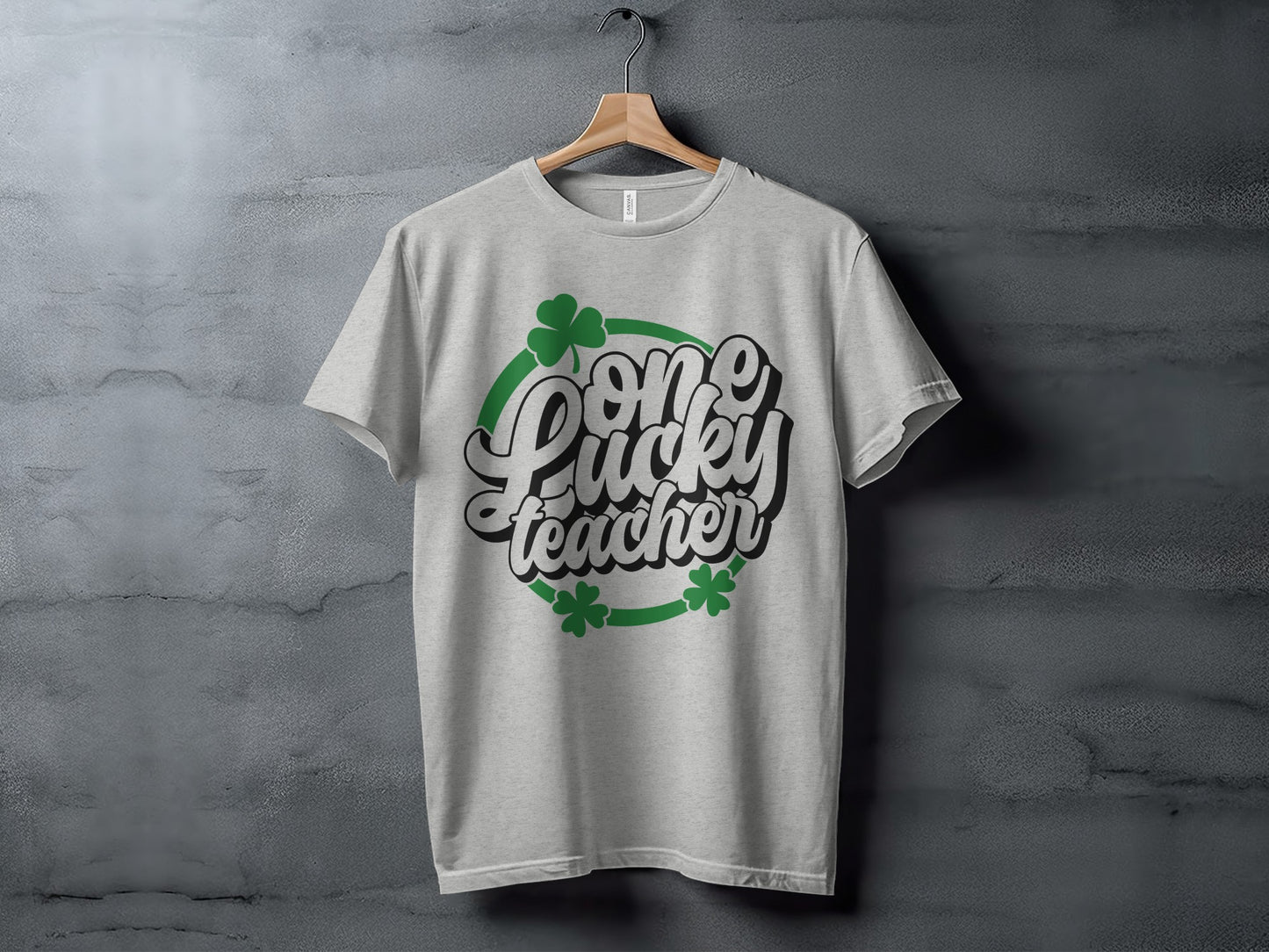 One Lucky Teacher Graphic Design T-Shirt