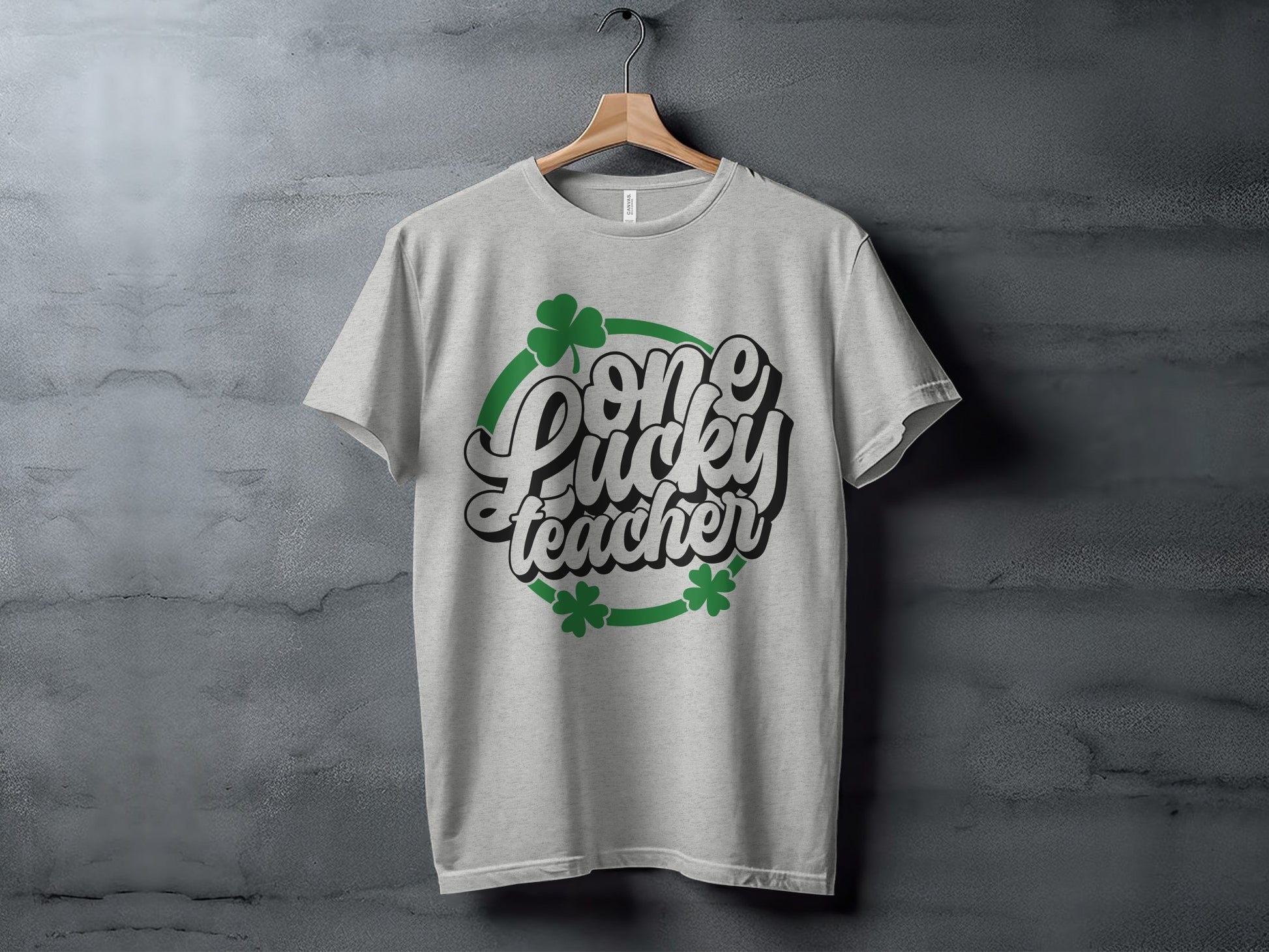 One Lucky Teacher Graphic Design T-Shirt