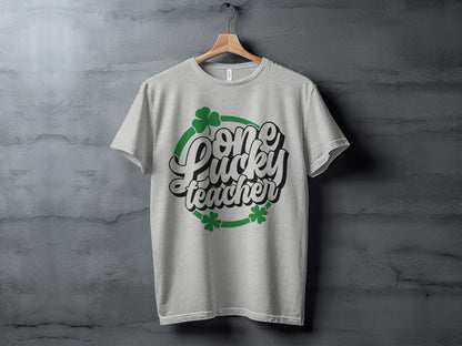 One Lucky Teacher Graphic Design T-Shirt