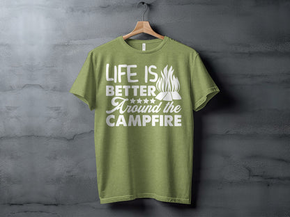 Life Is Better Around The Campfire Graphic Print T-Shirt T-Shirt - Outdoor & Adventure Collection - Mile Marker 16 Gear by Cloud 16 Clothing Co.