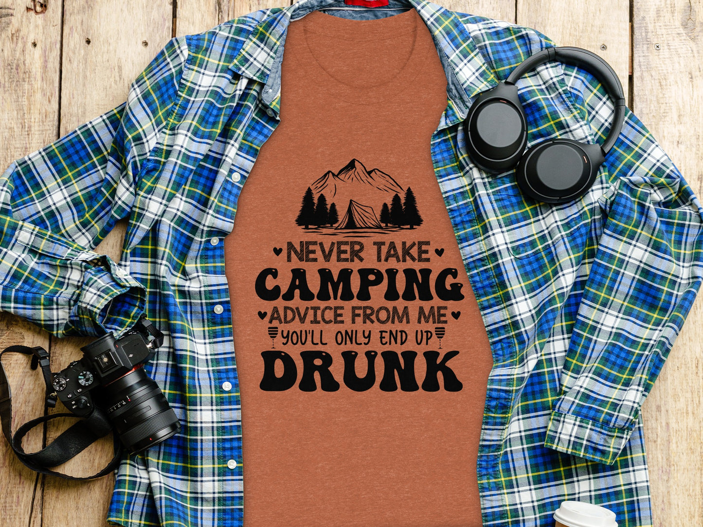 Never Take Camping Advice Funny Camping Slogan T-Shirt T-Shirt - Outdoor & Adventure Collection - Mile Marker 16 Gear by Cloud 16 Clothing Co.
