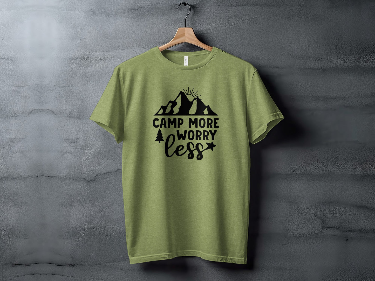Camp More Worry Less Adventure Outdoors Lifestyle T-Shirt T-Shirt - Outdoor & Adventure Collection - Mile Marker 16 Gear by Cloud 16 Clothing Co.