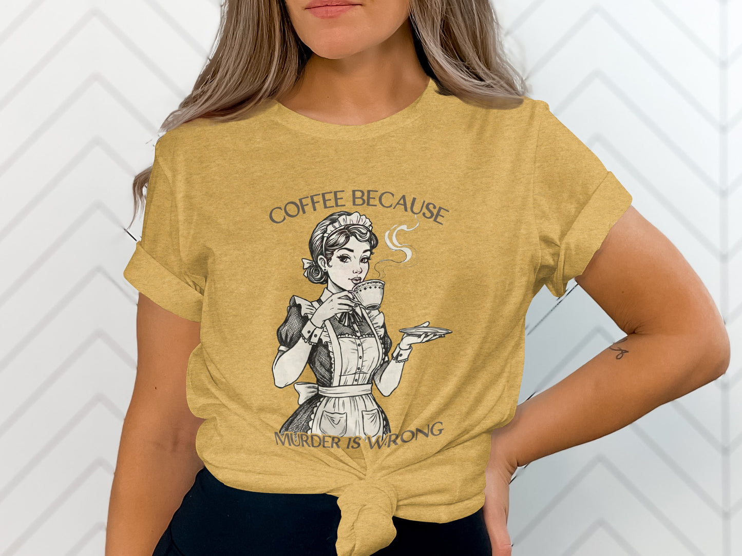 Coffee Because Murder Is Wrong Graphic T-Shirt