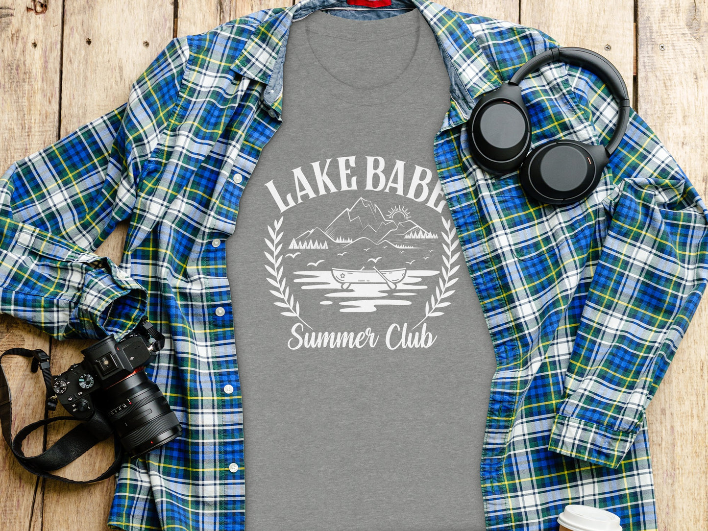 Lake Babe Summer Club with Mountain T-Shirt T-Shirt - Outdoor & Adventure Collection - Mile Marker 16 Gear by Cloud 16 Clothing Co.