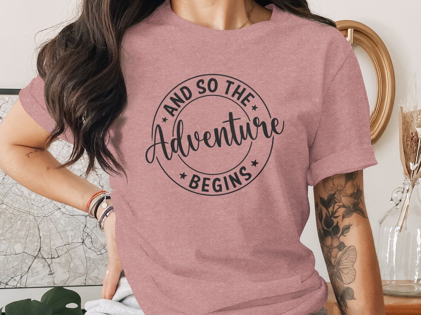 And So The Adventure Begins Circle Graphic T-Shirt T-Shirt - Outdoor & Adventure Collection - Mile Marker 16 Gear by Cloud 16 Clothing Co.