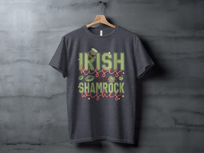 Irish Kisses and Shamrock Wishes Graphic T-Shirt