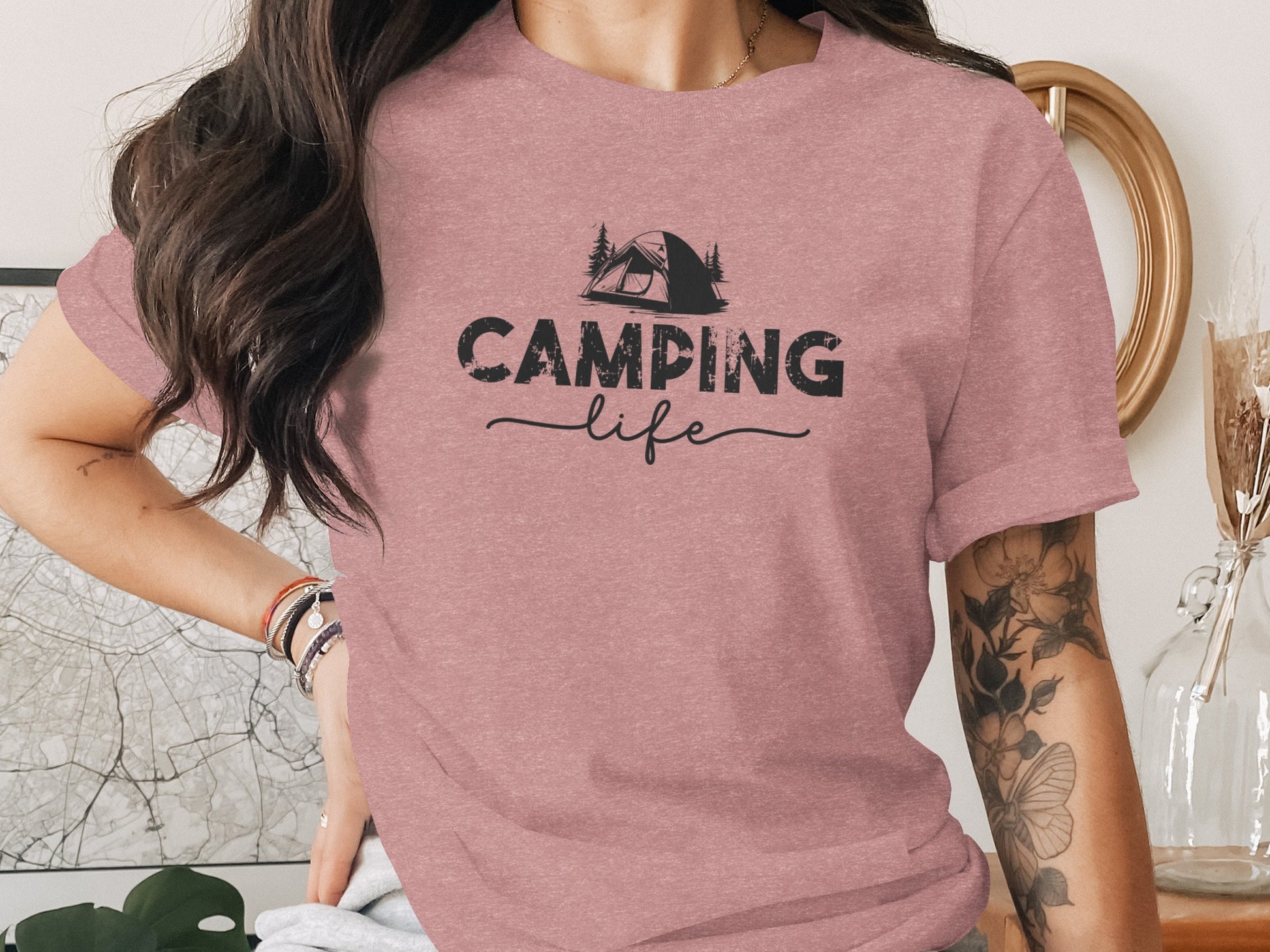 Camping Life Design Outdoors Nature Adventure Tent T-Shirt T-Shirt - Outdoor & Adventure Collection - Mile Marker 16 Gear by Cloud 16 Clothing Co.