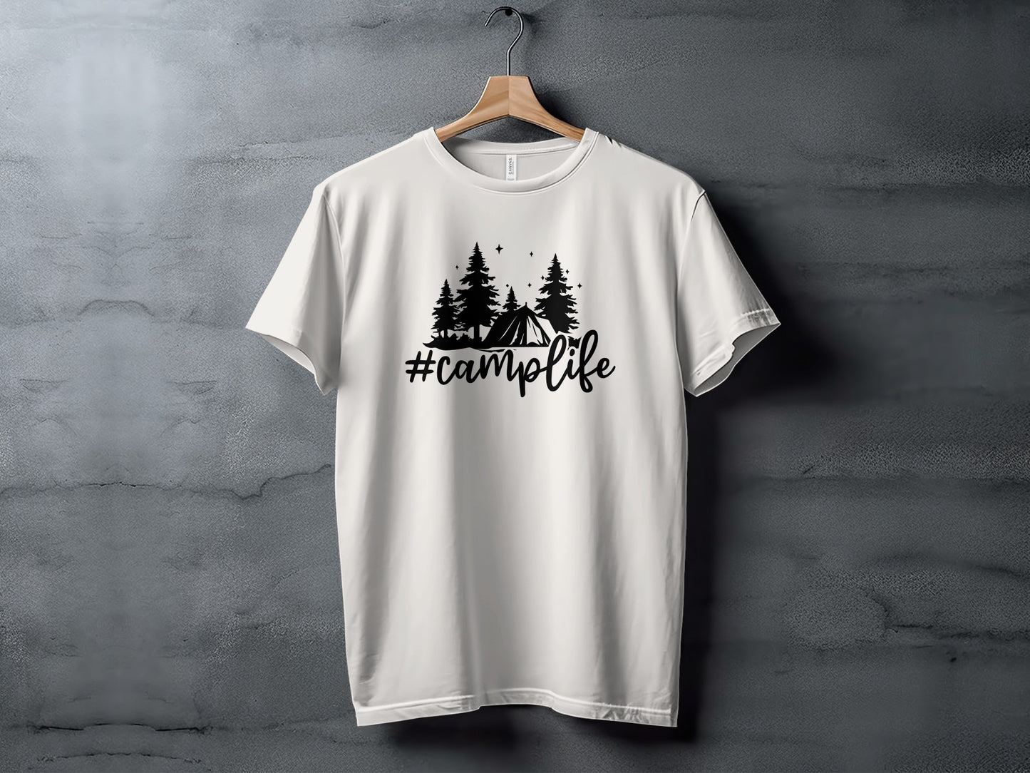 Hashtag Camplife Text Design With Camping Tent T-Shirt T-Shirt - Outdoor & Adventure Collection - Mile Marker 16 Gear by Cloud 16 Clothing Co.