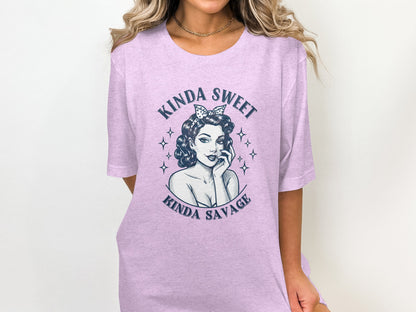 Kinda Sweet Kinda Savage Graphic Print T-Shirt