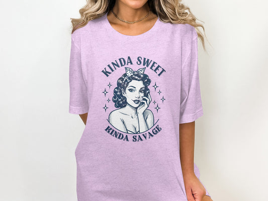 Kinda Sweet Kinda Savage Graphic Print T-Shirt