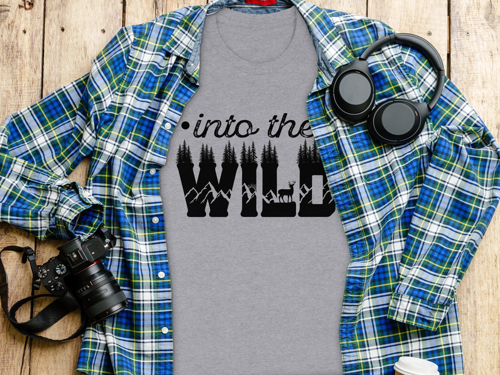 Into The Wild Outdoor Adventure Nature Inspired Graphic T-Shirt T-Shirt - Outdoor & Adventure Collection - Mile Marker 16 Gear by Cloud 16 Clothing Co.