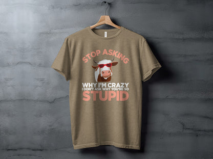 Stop Asking Why I'm Crazy Stupid Graphic T-shirt