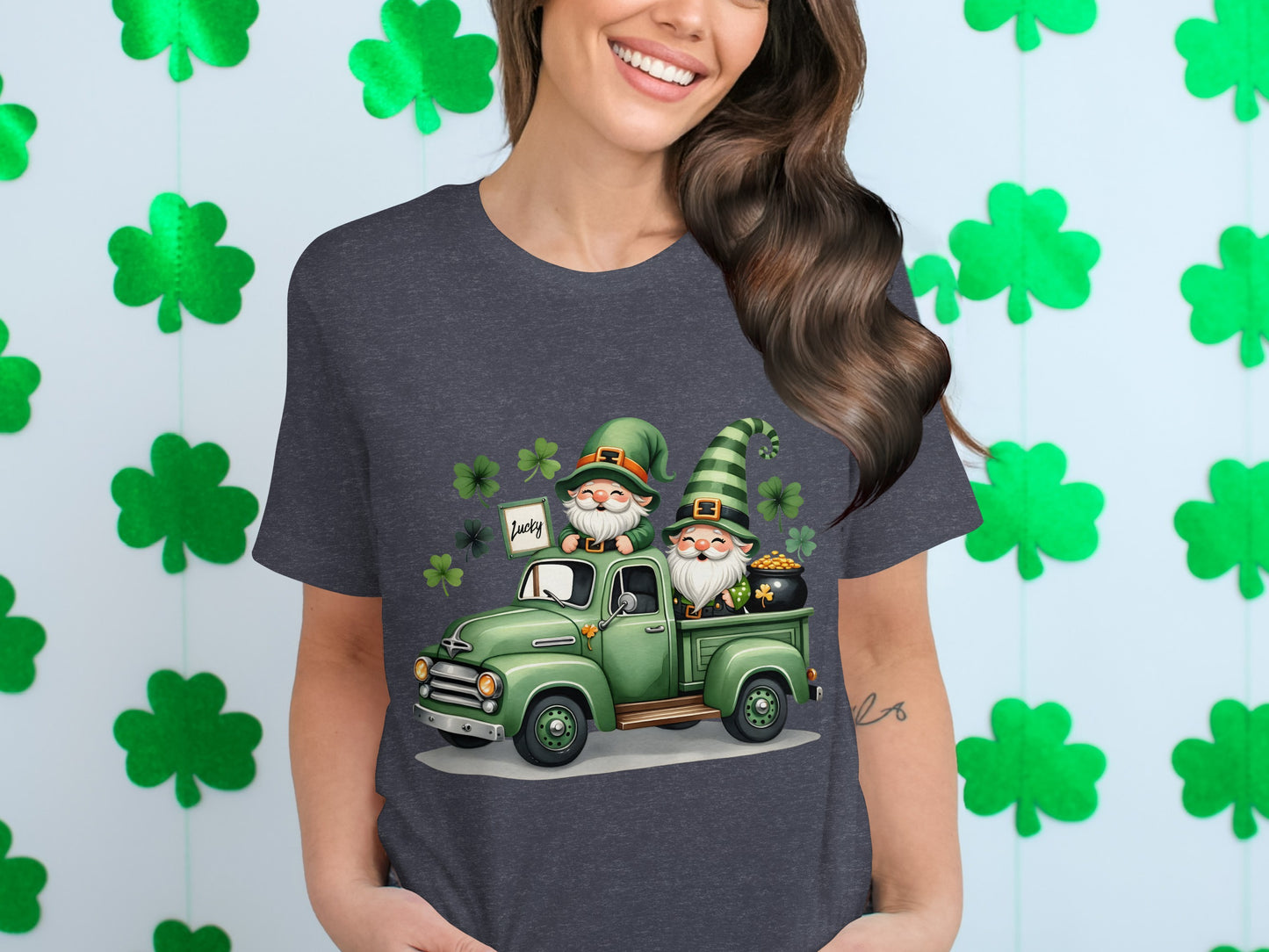 St Patrick's Day Gnomes and Truck T-Shirt