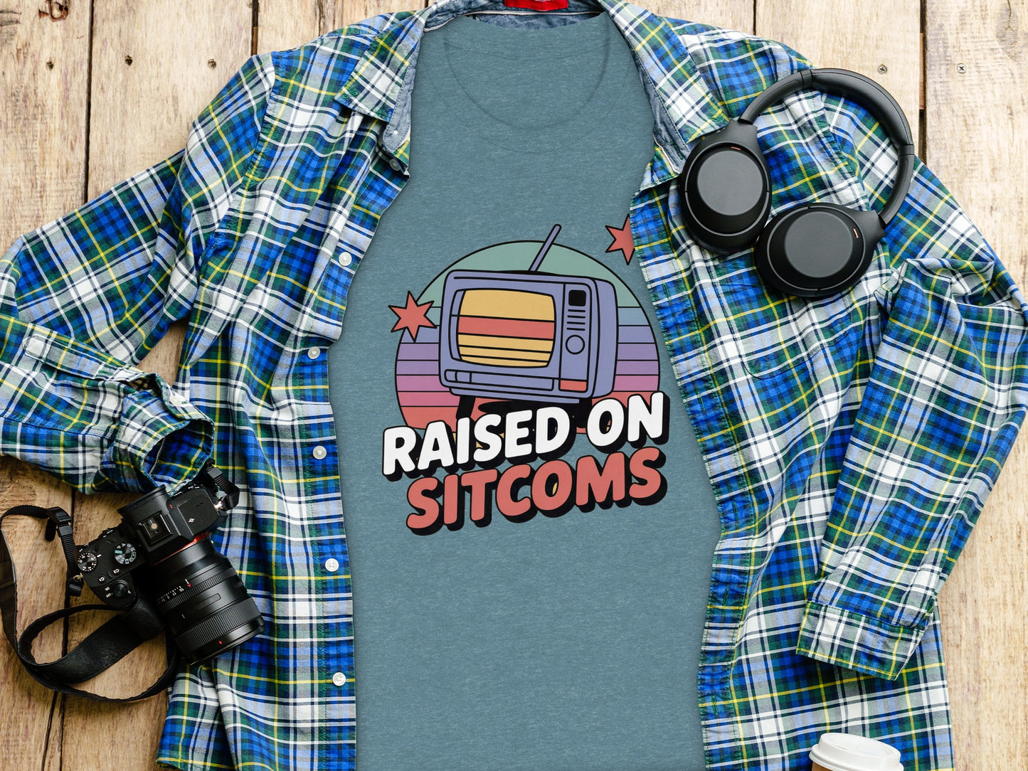 Raised on Sitcoms Graphic Tee for Retro TV Fans