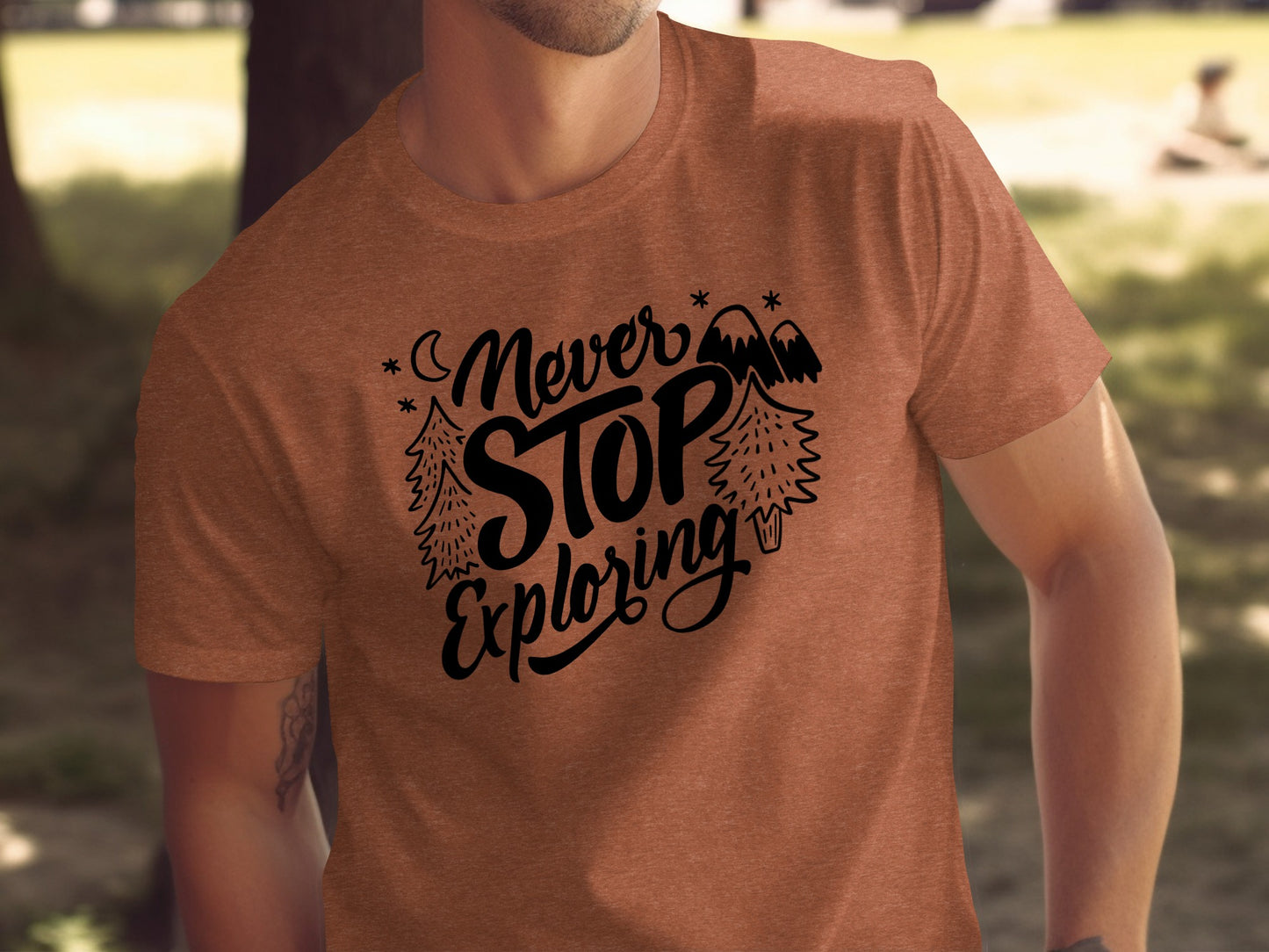 Never Stop Exploring Mountain Adventure Outdoors T-Shirt T-Shirt - Outdoor & Adventure Collection - Mile Marker 16 Gear by Cloud 16 Clothing Co.