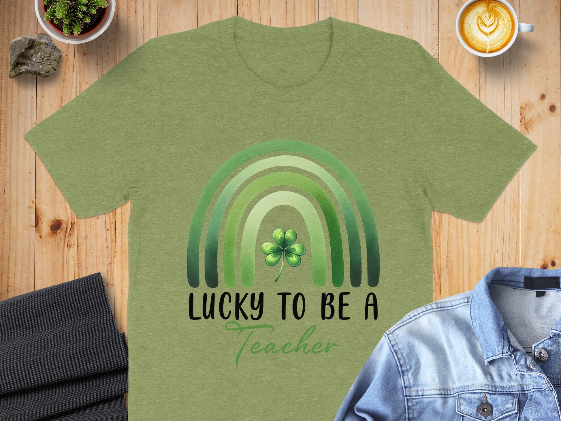 Lucky to Be a Teacher Four Leaf Clover T-shirt
