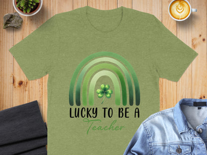 Lucky to Be a Teacher Four Leaf Clover T-shirt