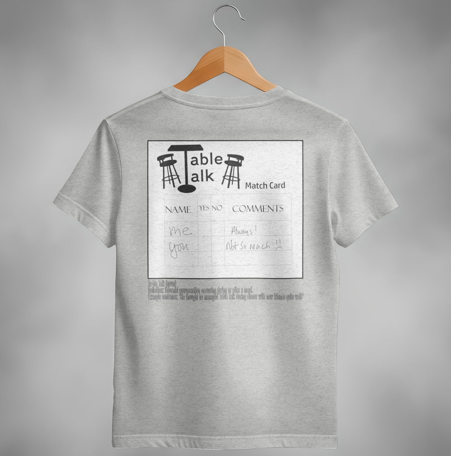 Table Talk Match Card Design T-Shirt