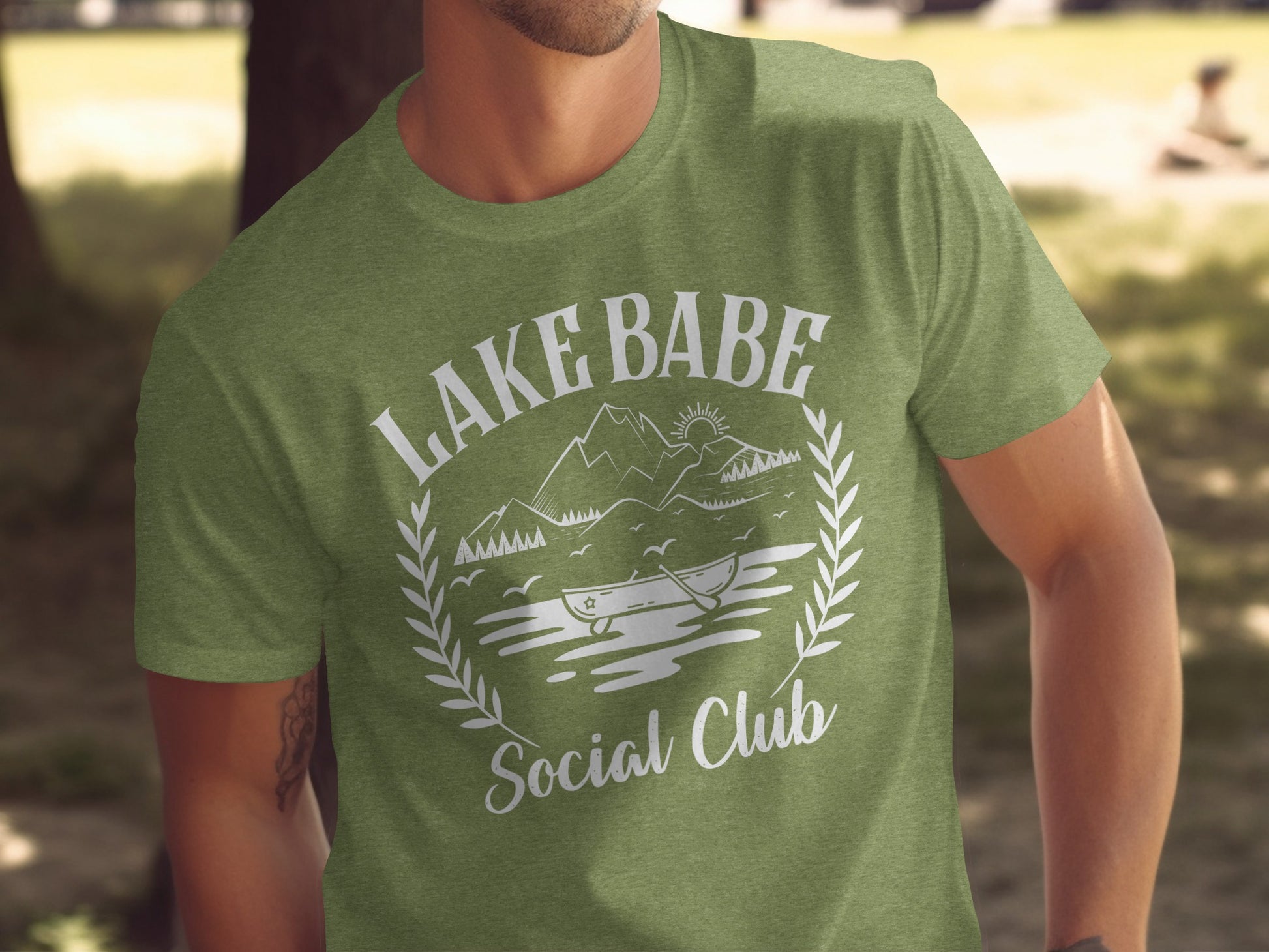 Lake Babe Social Club Mountains and Boat Graphic T-Shirt T-Shirt - Outdoor & Adventure Collection - Mile Marker 16 Gear by Cloud 16 Clothing Co.