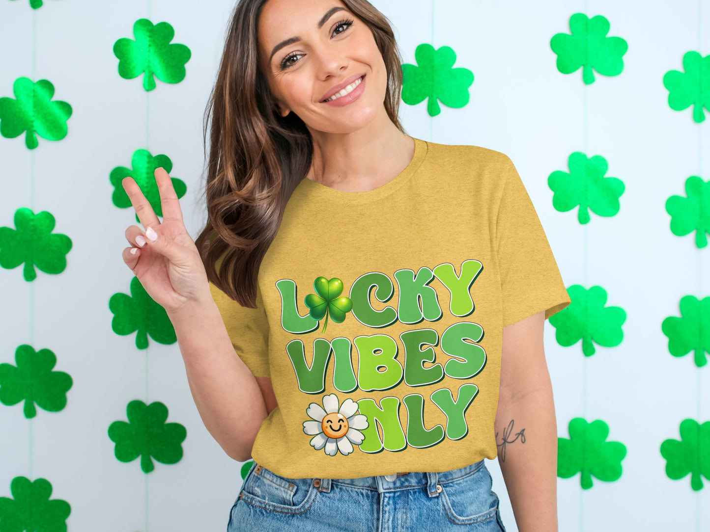 Lucky Vibes Only Shamrock St. Patrick's Day Shirt