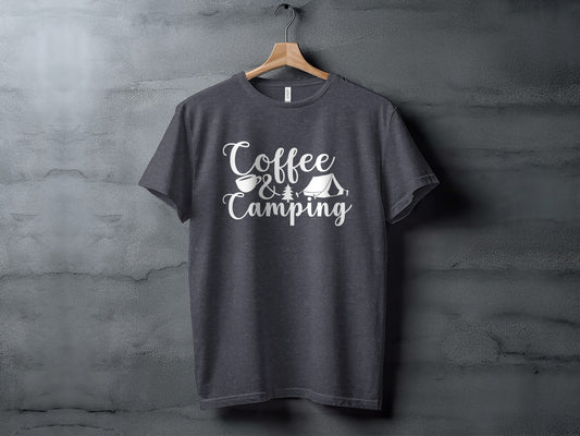 Coffee and Camping Graphic Design Great Outdoors T-Shirt T-Shirt - Outdoor & Adventure Collection - Mile Marker 16 Gear by Cloud 16 Clothing Co.
