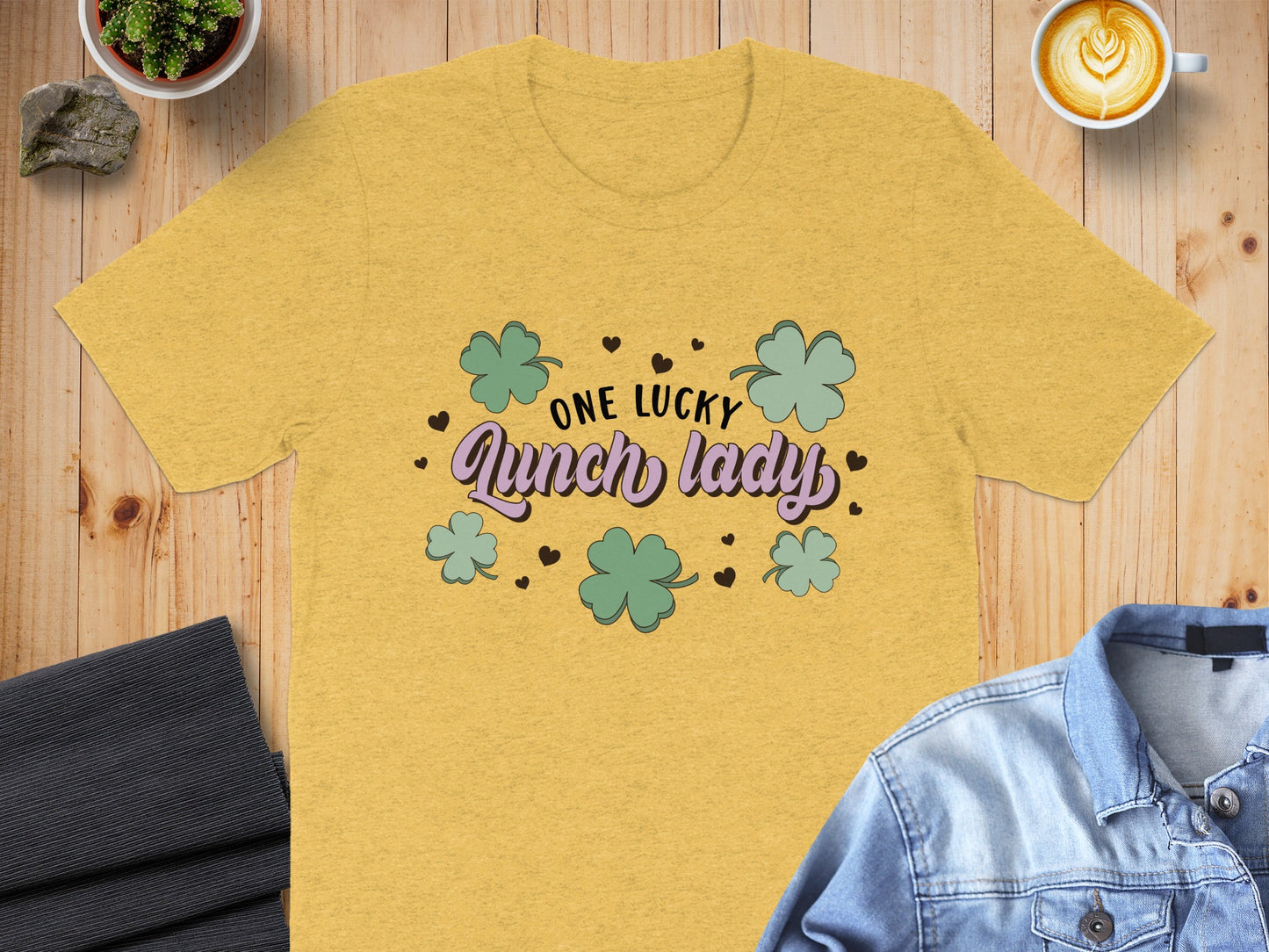 One Lucky Lunch Lady Graphic Tee Shirt