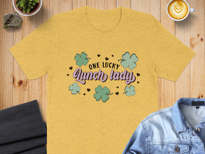 One Lucky Lunch Lady Graphic Tee Shirt