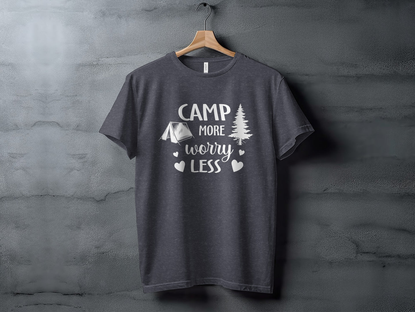 Camp More Worry Less Camping Adventure Graphic T-Shirt T-Shirt - Outdoor & Adventure Collection - Mile Marker 16 Gear by Cloud 16 Clothing Co.