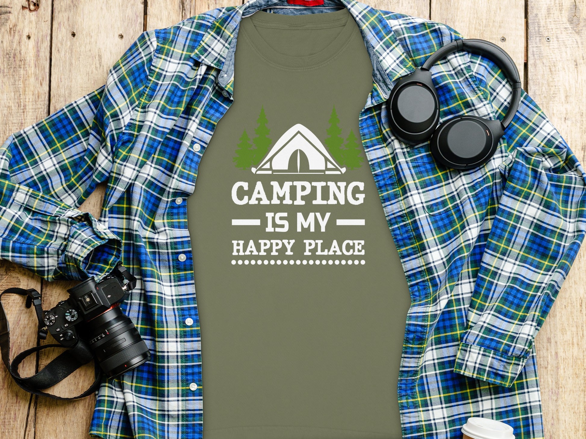 Camping Is My Happy Place Graphic Tee