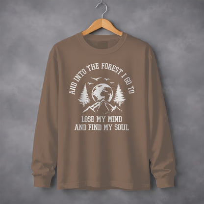 Into The Forest Design Lose My Mind Find My Soul Long Sleeve T-Shirt Long Sleeve Tee - Outdoor & Adventure Collection - Mile Marker 16 Gear by Cloud 16 Clothing Co.