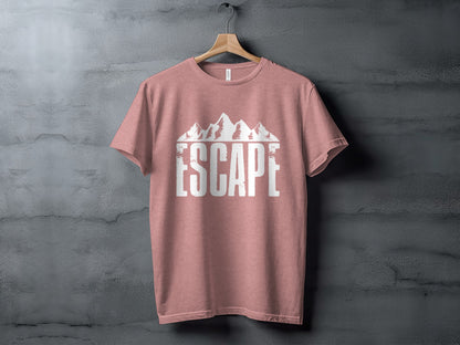 Escape Into The Mountains Outdoor Adventure Design T-Shirt T-Shirt - Outdoor & Adventure Collection - Mile Marker 16 Gear by Cloud 16 Clothing Co.