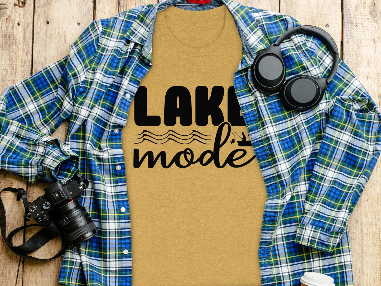 Lake Mode With Fishing Design Graphic Great Outdoors T-Shirt T-Shirt - Outdoor & Adventure Collection - Mile Marker 16 Gear by Cloud 16 Clothing Co.