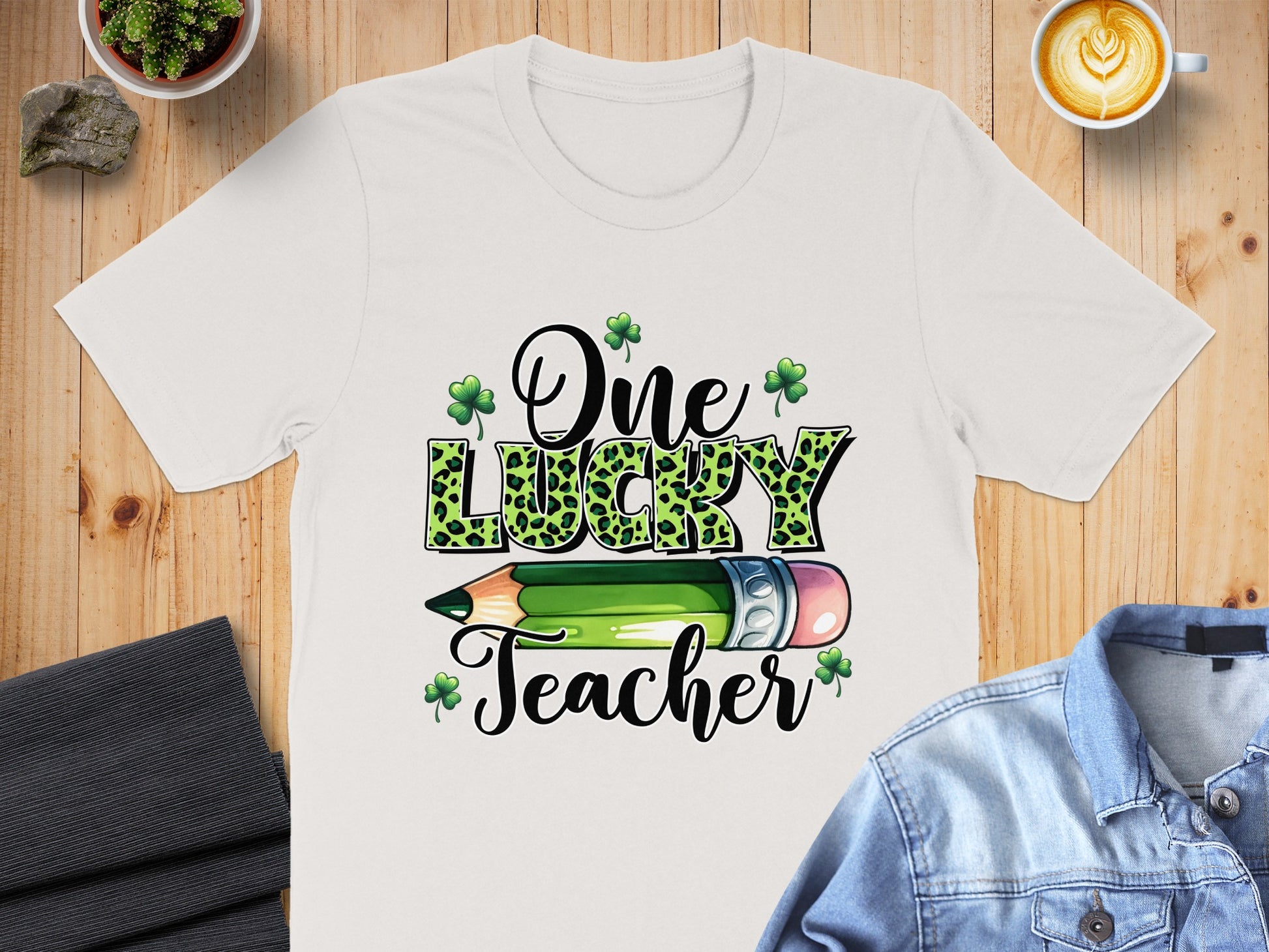 One Lucky Teacher Graphic Tee for Educators